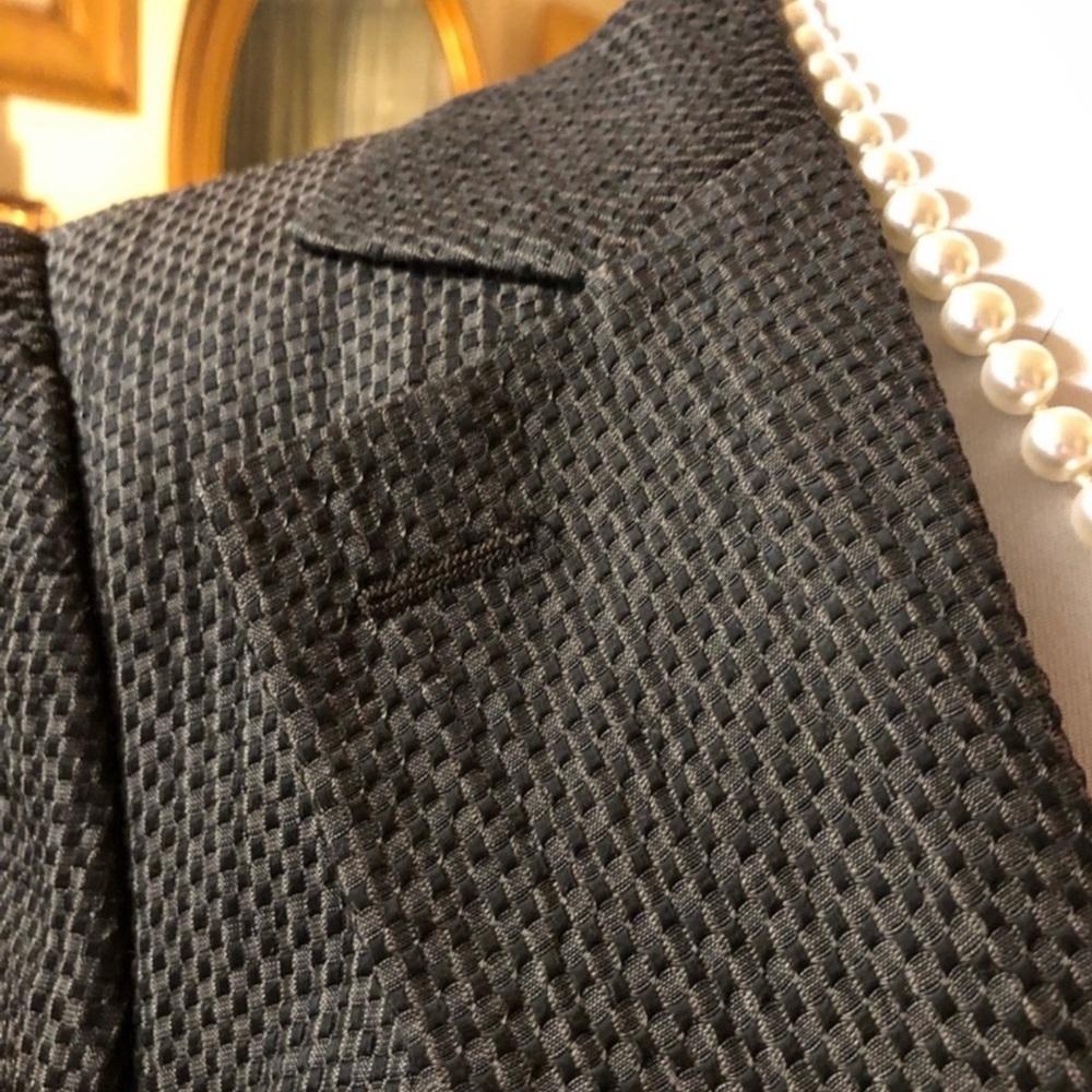 Armani Collezioni Dark Charcoal Textured Blazer - Picture 8 of 12